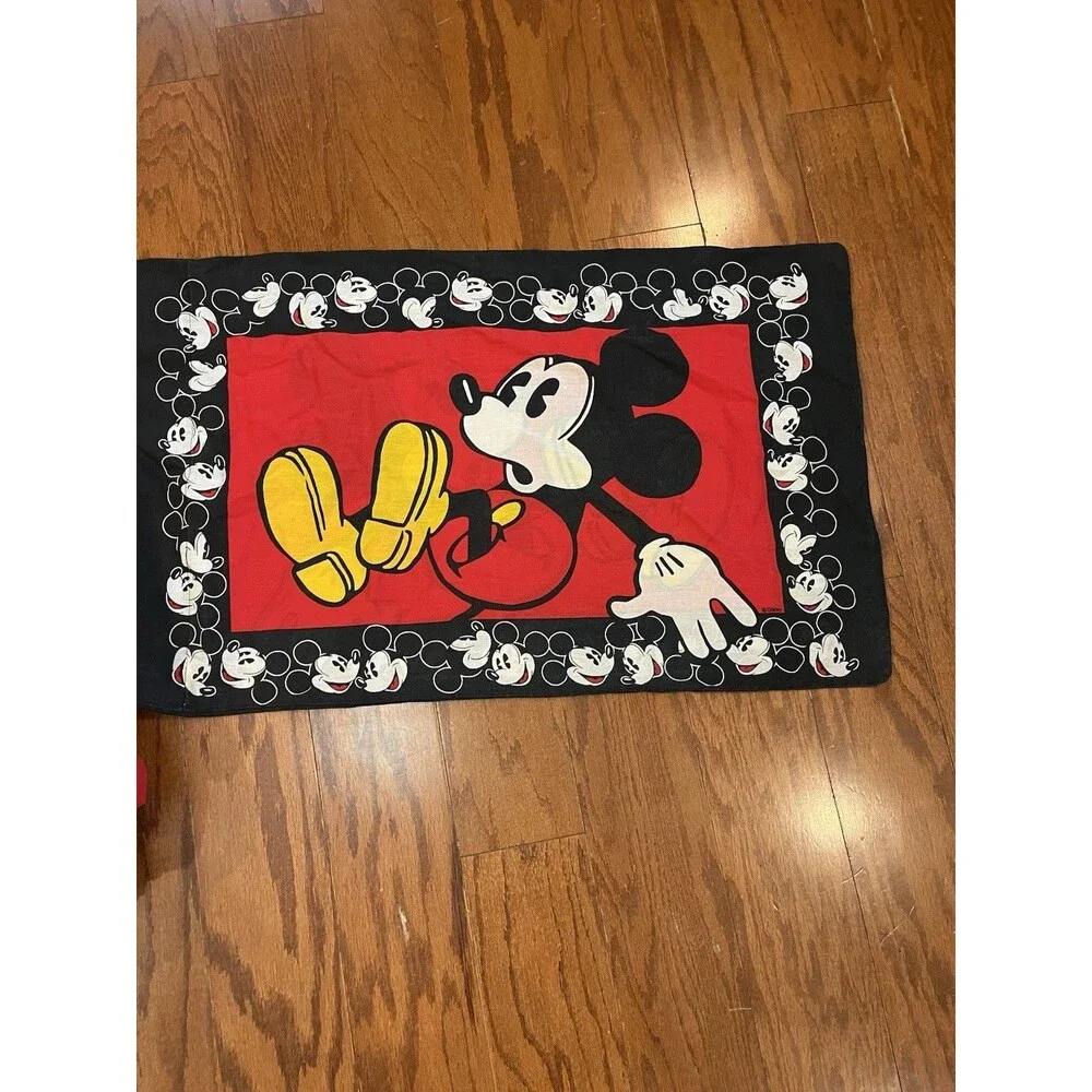 Vintage Disney Mickey Mouse Twin Bed Comforter And Pillowcase 1990s